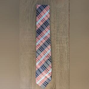 Stylish Plaid Men's Valerio Garati Tie - Pink and Blue